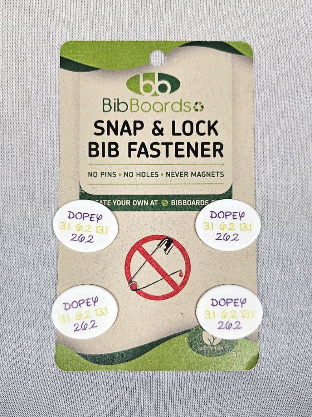 BibBoards Disney Dopey Challenge Bib Fasteners I RunDisney I No Pins